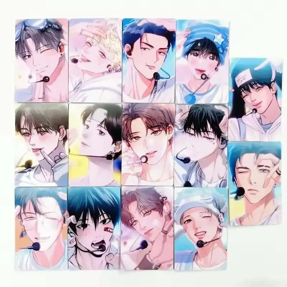 14Pcs/Set Korean BL Manhwa Photo Cards Set - Anime Couple Character Laser LOMO C